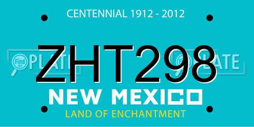 ZHT298 New Mexico License Plate