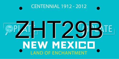ZHT29B New Mexico License Plate