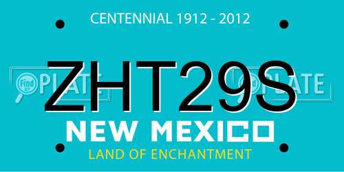 ZHT29S New Mexico License Plate