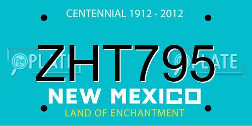 ZHT795 New Mexico License Plate