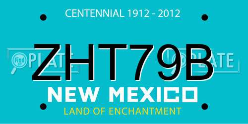ZHT79B New Mexico License Plate