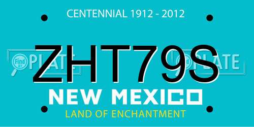 ZHT79S New Mexico License Plate