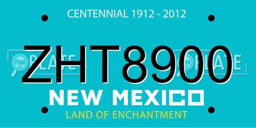 ZHT8900 New Mexico License Plate