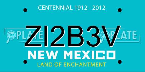 ZI2B3V New Mexico License Plate