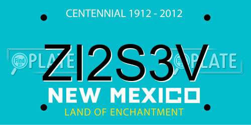 ZI2S3V New Mexico License Plate