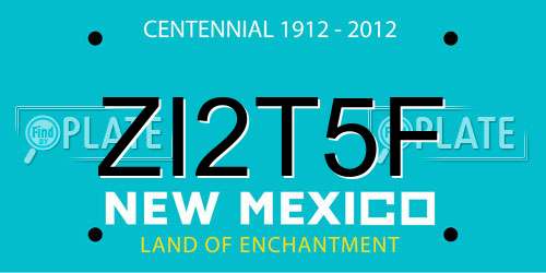 ZI2T5F New Mexico License Plate