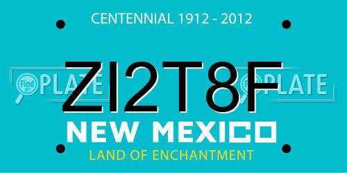 ZI2T8F New Mexico License Plate