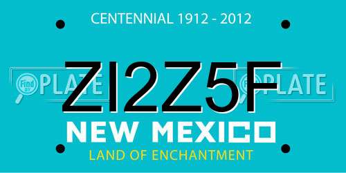 ZI2Z5F New Mexico License Plate