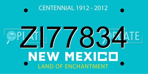 ZI77834 New Mexico License Plate