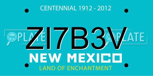 ZI7B3V New Mexico License Plate