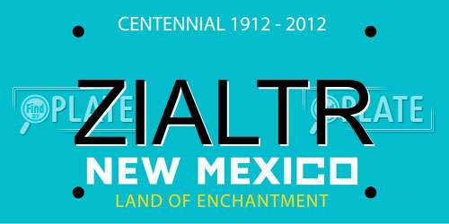 ZIALTR New Mexico License Plate