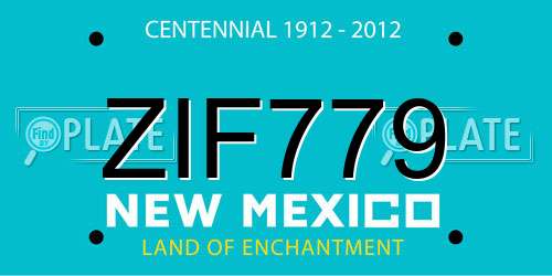 ZIF779 New Mexico License Plate