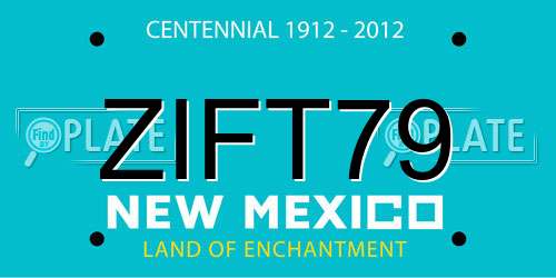 ZIFT79 New Mexico License Plate