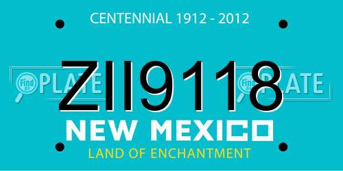 ZII9118 New Mexico License Plate