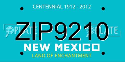 ZIP9210 New Mexico License Plate