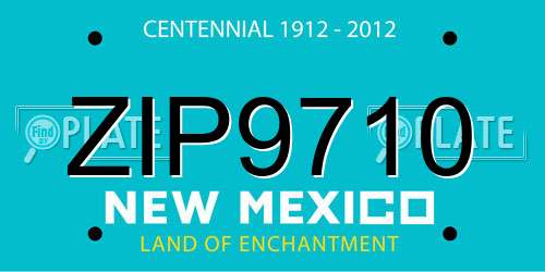 ZIP9710 New Mexico License Plate
