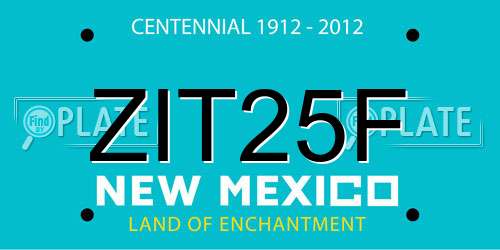 ZIT25F New Mexico License Plate