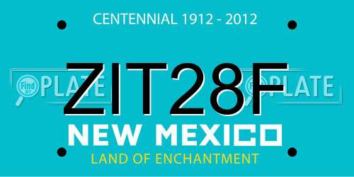 ZIT28F New Mexico License Plate