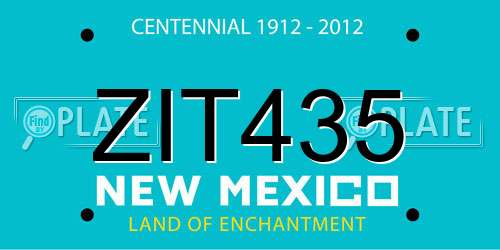 ZIT435 New Mexico License Plate