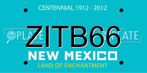 ZITB66 New Mexico License Plate