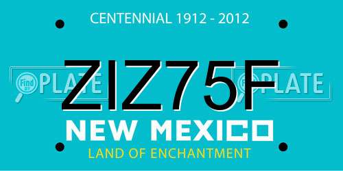 ZIZ75F New Mexico License Plate