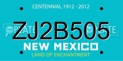 ZJ2B505 New Mexico License Plate