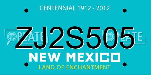 ZJ2S505 New Mexico License Plate