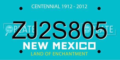ZJ2S805 New Mexico License Plate