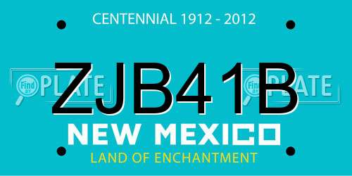ZJB41B New Mexico License Plate