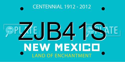 ZJB41S New Mexico License Plate