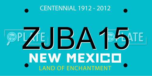 ZJBA15 New Mexico License Plate