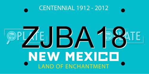 ZJBA18 New Mexico License Plate