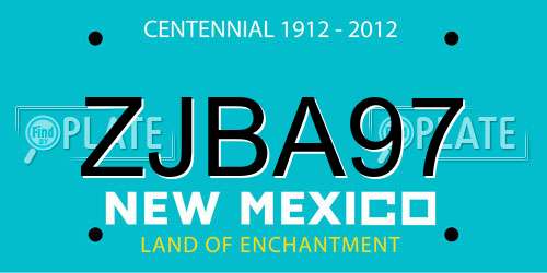 ZJBA97 New Mexico License Plate