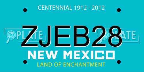 ZJEB28 New Mexico License Plate