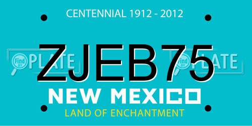 ZJEB75 New Mexico License Plate