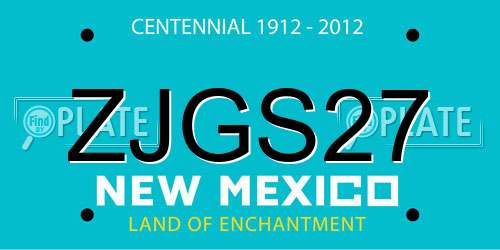 ZJGS27 New Mexico License Plate