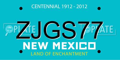 ZJGS77 New Mexico License Plate