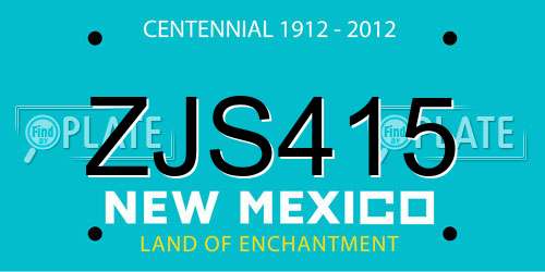 ZJS415 New Mexico License Plate