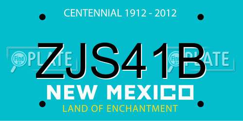 ZJS41B New Mexico License Plate