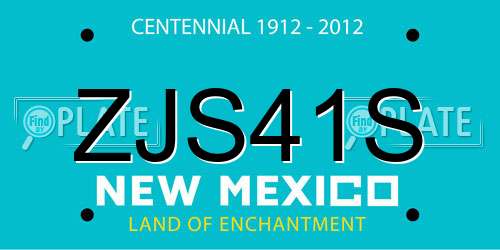 ZJS41S New Mexico License Plate