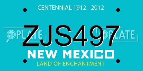ZJS497 New Mexico License Plate