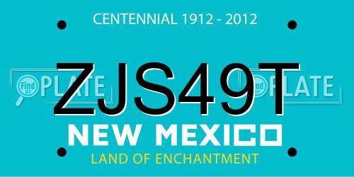 ZJS49T New Mexico License Plate