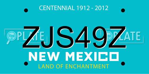 ZJS49Z New Mexico License Plate
