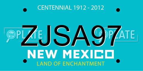ZJSA97 New Mexico License Plate