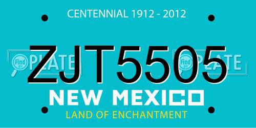ZJT5505 New Mexico License Plate