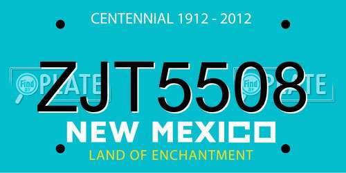 ZJT5508 New Mexico License Plate