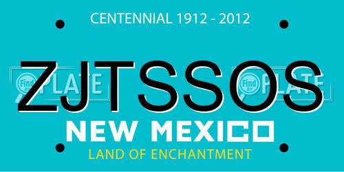 ZJTSSOS New Mexico License Plate