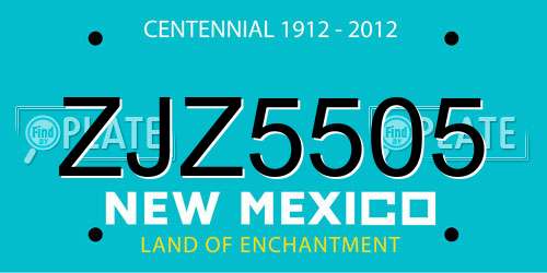 ZJZ5505 New Mexico License Plate