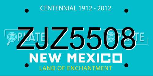 ZJZ5508 New Mexico License Plate