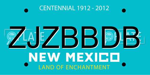 ZJZBBDB New Mexico License Plate